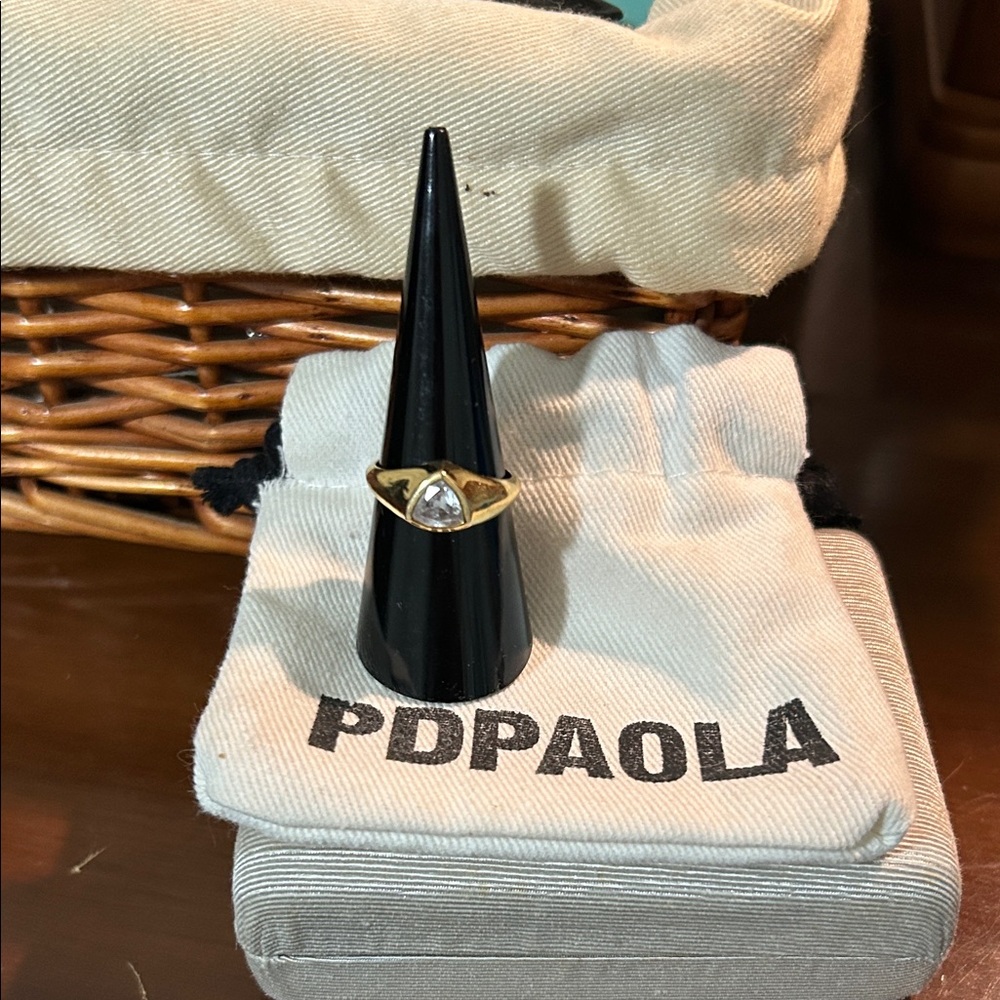 Gold Ring with Clear Stone